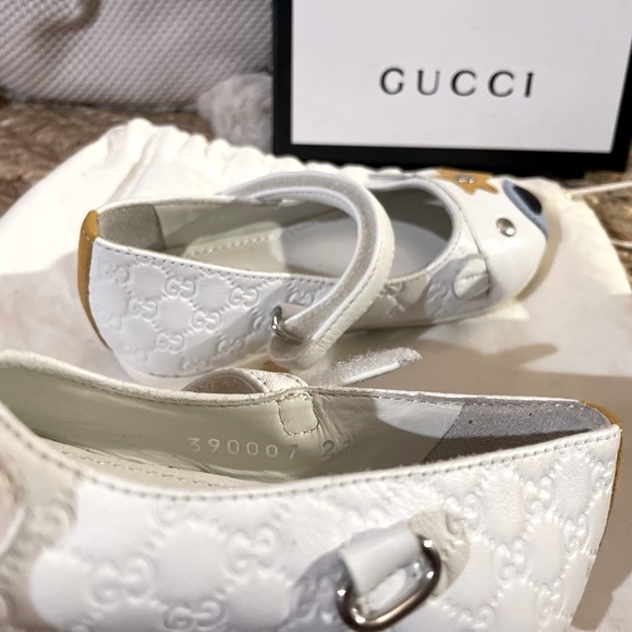 GUCCI shoes kids girls leather Bear toe Shoes.Size E21/22 US 5/6 w/Gucci Dustbag - Picture 7 of 11
